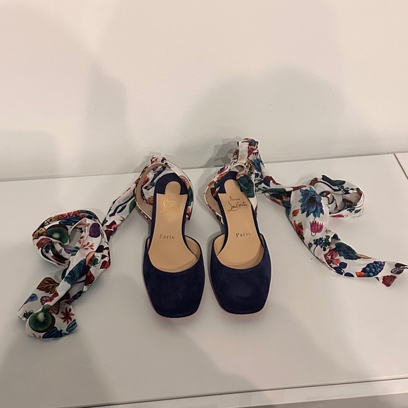 Super Rare - Christian Louboutin Nitadiva 35MM (1.3") Veau Velours/Crepe Verger - Picture 2 of 6